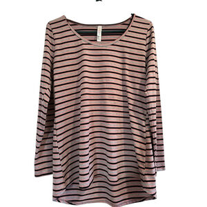 LuLaRoe Long Sleeve Stretch Tee Shirt Blouse Womens Small Stripes Multicolor